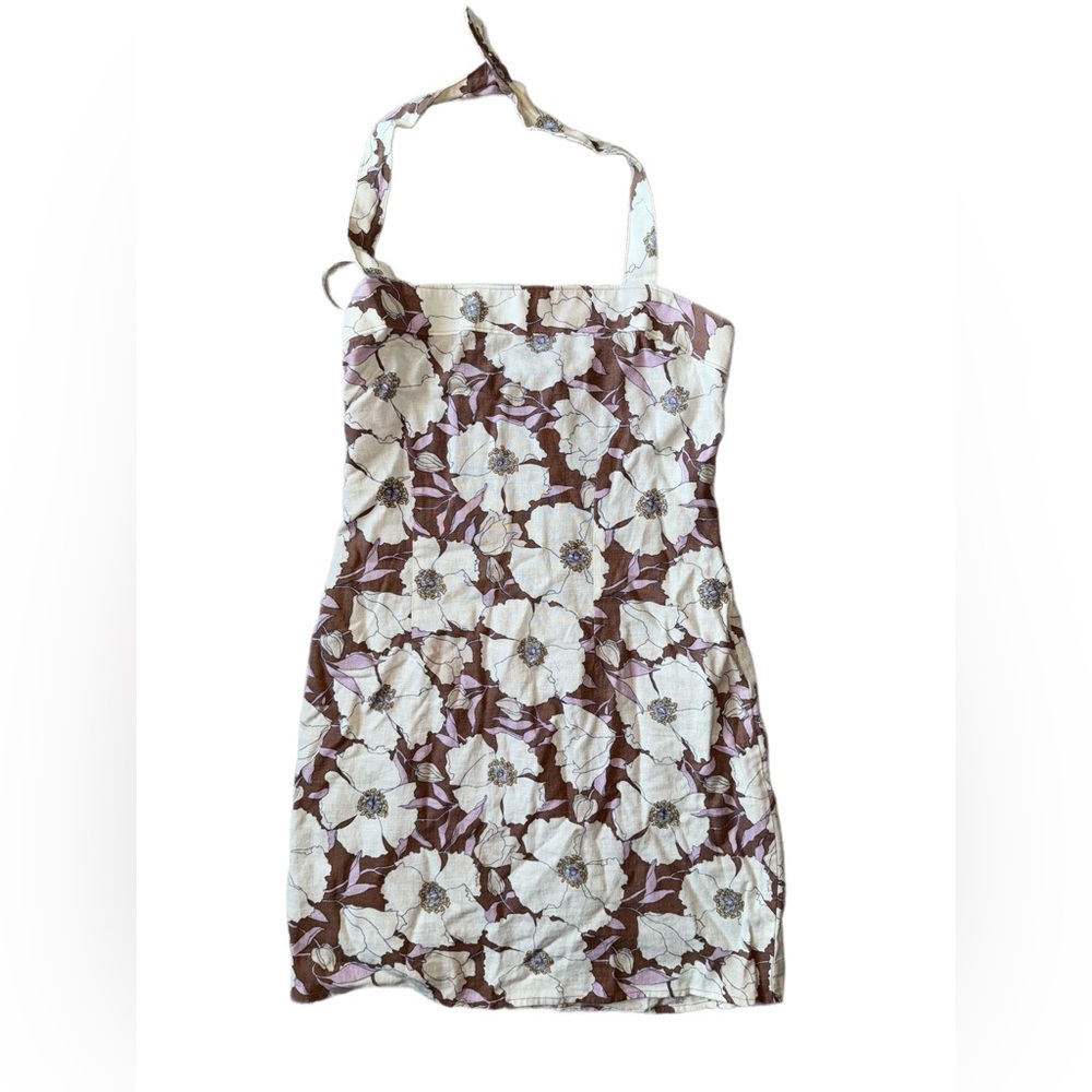 Floral Halter Dress adjustable strap
